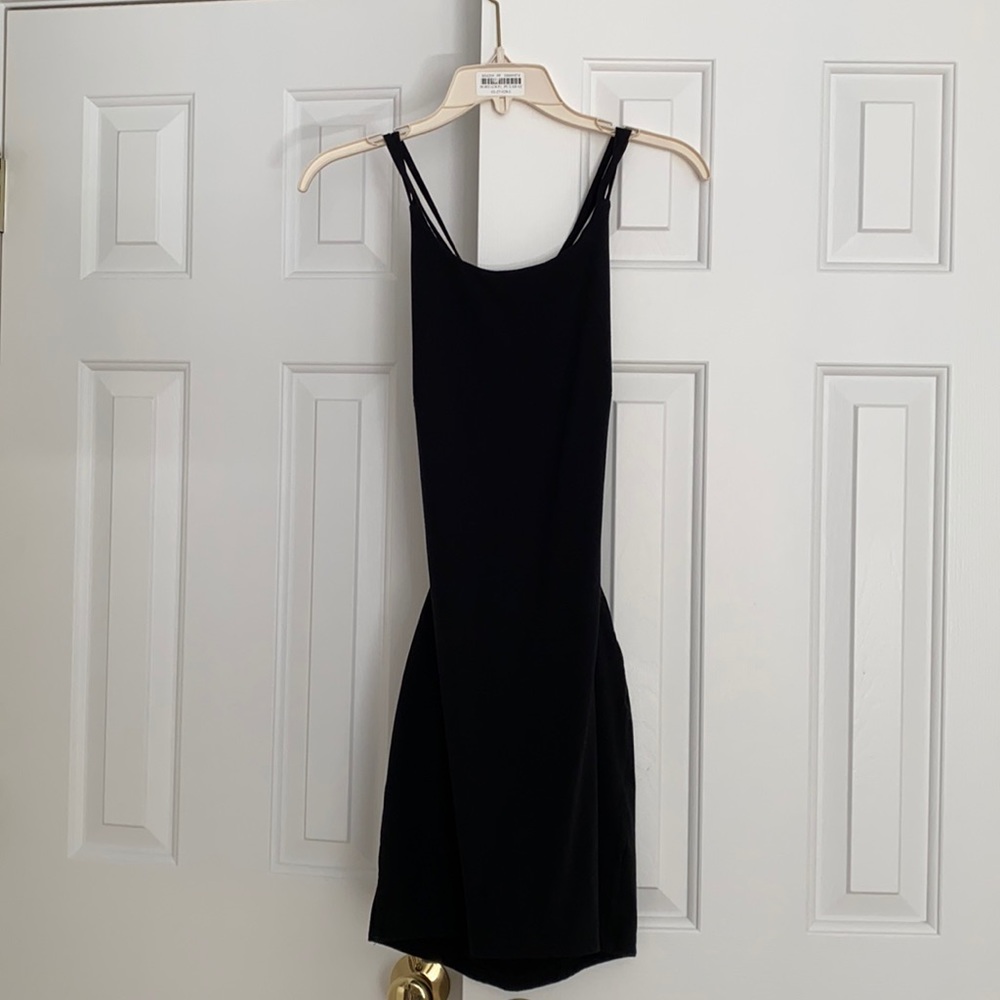 By The Way short black dress with straps on back, size Medium
